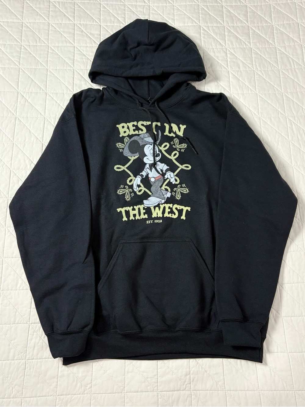 Disney Mickey Mouse “Best In The West” Hoodie - Western Style Medium NWOT